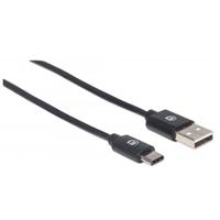 CABLE USB C MANHATTAN M A TIPO A M 2.0 2MTS 354929