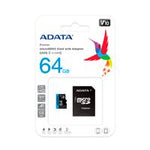 MEMORIA ADATA MICRO SDXC-SDHC 64GB UHS-I 100MB-25MB CLASE 10 V10 A1 C-ADAPTADOR (AUSDX64GUICL10A1-RA1)