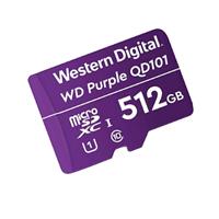 MEMORIA WD PURPLE SC QD101 MICRO SDXC 512GB VIDEOVIGILANCIA 24-7 CLASE 10 U1 LECT 50MB-S ESC 40MB-S WDD512G1P0C