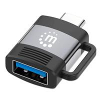 ADAPTADOR,MANHATTAN,356312, USB-C V3.2 GEN1, CM-AH, 5GBPS 3A, ALUMINIO GRIS ESPACIAL-NEGRO