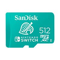 MEMORIA SANDISK MICRO SDXC 512GB NINTENDO SWITCH 100MB-S 4K U3 V30 SDSQXAO-512G-GNCZ