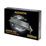 UNIDAD DE ESTADO SOLIDO SSD INTERNO ADATA LEGEND 800 500GB M.2 2280 NVME PCIE GEN 4X4 LECT.3500 ESCRIT.2800 MBS PC LAPTOP MINIPC 3DNAND DISIPADOR (ALEG-800-500GCS)