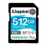 MEMORIA FLASH SD KINGSTON SDXC CANVAS GO PLUS 512GB 170RC10 UHS-I U3 V30(SDG3-512GB)