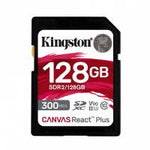 MEMORIA FLASH SD KINGSTON SDXC CANVAS REACT PLUS 128GB 300R-260W UHS-II U3 V90 (SDR-128GB)