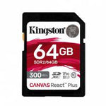 MEMORIA FLASH SD KINGSTON SDXC CANVAS REACT PLUS 64GB 300R-260W UHS-II U3 V90 (SDR-64GB)