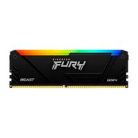 MEMORIA RAM KINGSTON DIMM DDR4 8GB 3600MT-S FURY BEAST BLACK XMP RGB CL17 288PIN 1.35V C-DISIPADOR DE CALOR P-PC-GAMER-ALTO RENDIMIENTO (KF436C17BB2A-8)