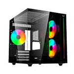 GABINETE GAMER BALAM RUSH TANK PRO EVO GM955 - MINI TORRE - MICRO ATX- MINI ITX - PANELES REMOVIBLES - ILUMINACION RGB - VENTILADORES INCLUIDOS - CRISTAL TEMPLADO - NEGRO - BR-937320