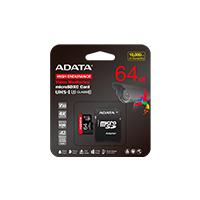 MEMORIA ADATA MICRO SDXC-SDHC 64GB UHS-I VIDEOVIGILANCIA 24-7 100MB-80MB 4K CLASE 10 U3 V30 A2 C-ADAPTADOR (AUSDX64GUI3V30SHA2-RA1)