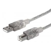 CABLE USB,MANHATTAN,333405, V2.0 A-B 1.8M, PLATA