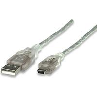 CABLE USB,MANHATTAN,333412, V2.0 A-MINI B 1.8M PLATA