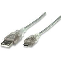 CABLE USB V2.0 MANHATTAN A-MINI B  1.8M PLATA  333412