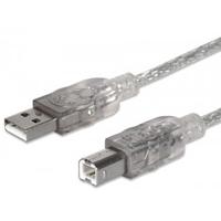 CABLE USB V2.0 MANHATTAN A-B  3.0M, PLATA 340458