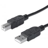 CABLE USB,MANHATTAN,33382, V2.0 A-B  3.0M, NEGRO