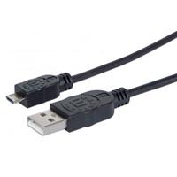 CABLE MANHATTAN USB A MACHO - MICRO B MACHO 0.5M NEGRO 325677