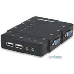 MUX KVM MINI USB 4:1 MANHATTAN CON CABLES + AUDIO 151269