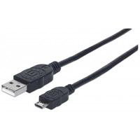 CABLE MANHATTAN USB 2.0 A - MICRO B  3.0 MTS NEGRO PVC 325684