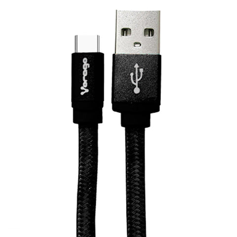 CABLE VORAGO USB-TIPO C  1 METRO CARGA RAPIDA NEGRO CAB-123-BK