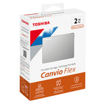 DISCO DURO EXTERNO TOSHIBA 2TB USB 3.0 CANVIO FLEX PLATA (HDTX120XSCAA)