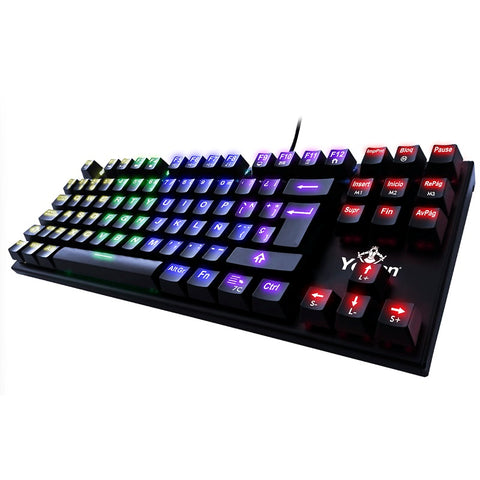 TECLADO GAMER YEYIAN YAT1804 SPARK SERIE 2000 MECANIC SWITCH AZUL RGB